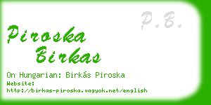 piroska birkas business card